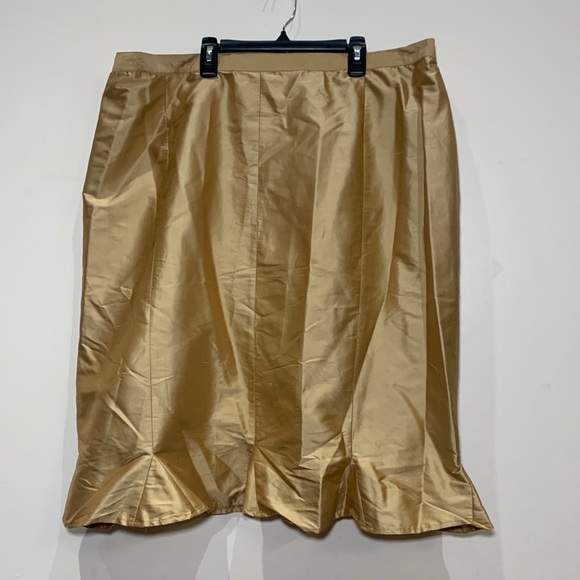 Alain Weiz gold silk skirt 100% silk - Picture 1 of 5